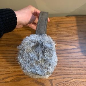 Genuine Rabbit Fur Earmuff with Leather Band